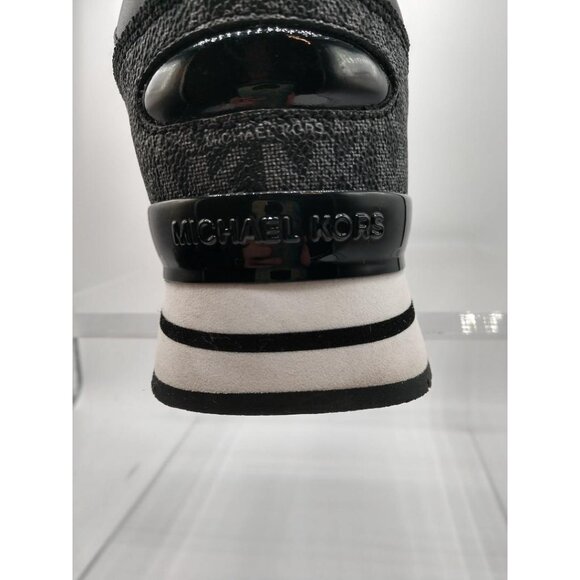 Michael Kors Black Monogram Lace-Up Sneakers Size 8M - Picture 6 of 11